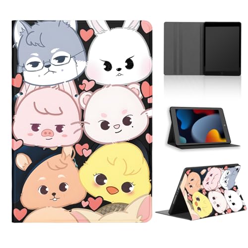 nurkorki Tablet Hülle für Samsung Galaxy Tab S9 11" (SM-X710/SM-X716B),Schutzhülle mit Kpop Stray Kids Skzoo Muster Ästhetik Design Cover für Mädchen Skz Fans,PU Leder Flip Stoßfeste Case,Girls von nurkorki