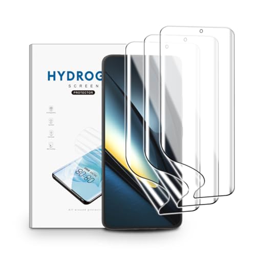 nvskvd Hydrogel Folie für Xiaomi Poco F6 /Poco F6 Pro, 3 Stück TPU Displayschutzfolie Klar HD Weich Schutzfolie HD Transparent TPU Hydrogel Film von nvskvd