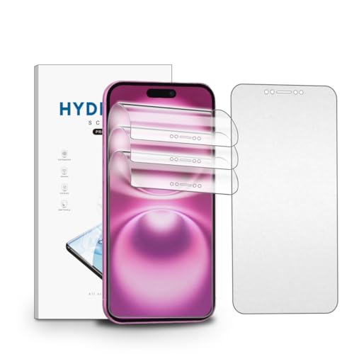 nvskvd Matt Hydrogel Folie für iPhone 16 Plus, 3 Stück Entspiegelte TPU Schutzfolie Flexible Displayschutzfolie Display Blendschutz, Anti-Fingerabdruck von nvskvd