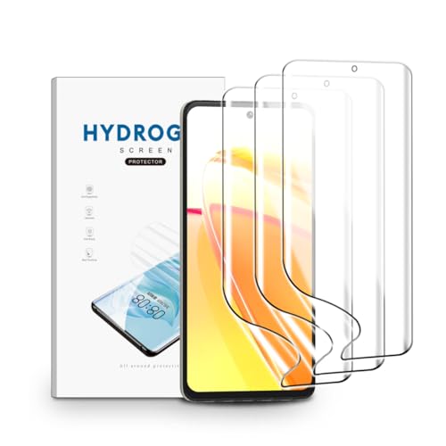 nvskvd Schutzfolie für Realme C55, 3 Stück TPU Displayschutzfolie Klar HD Weich Hydrogel Folie Fingerabdruck-ID Unterstützen TPU Hydrogel Film von nvskvd