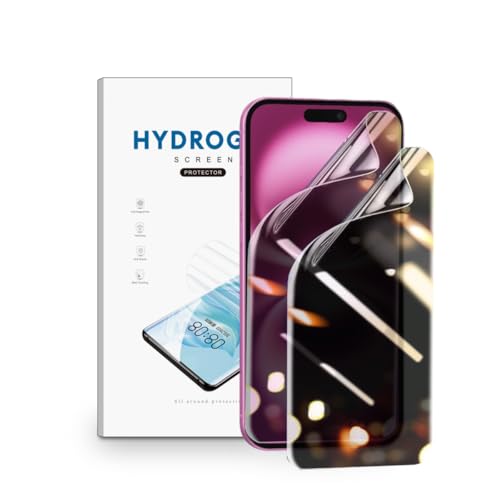 nvskvd Sichtschutzfolie für iPhone 16 Plus, 2 Stück Privacy TPU Displayschutzfolie Anti-Spy Hydrogel Schutzfolie mit Face ID-Unterstützung, TPU Flex Folie von nvskvd