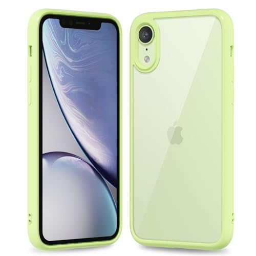 oakxco Dünne Schlanke Klare Hülle für iPhone XR, Transparente Hybrid Hartschale Kunststoff-Weiche Silikonkautschuk, Nicht-Gelbe Acryl Schutz Leichte Abdeckung für Frauen, Hellgrün von oakxco