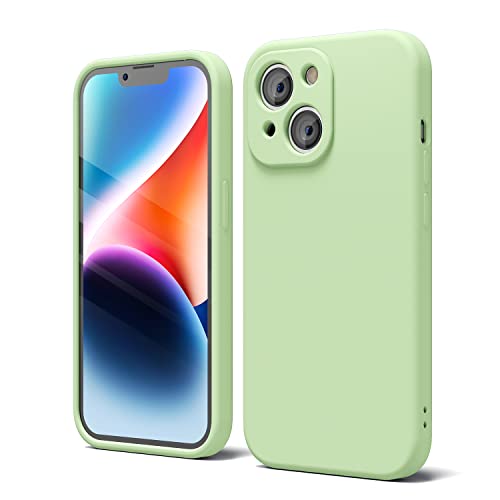 oakxco für iPhone 14 Hülle Silikon Case, Dünn Gummi Gel Original Farbig Schutz Handyhülle, Weich Slim Matt Leicht TPU Stoßfest Kameraschutz Schutzhülle Schale, Mintgrün von oakxco