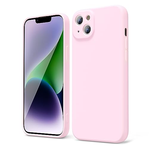 oakxco für iPhone 14 Plus Hülle Silikon Case, Dünn Schutz Gummi Original Handyhülle, Weich Slim Matt TPU Kameraschutz Stoßfest rutschfest Kratzfest Leicht Schutzhülle, für Frauen Damen Mädchen, Rosa von oakxco