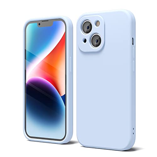 oakxco für iPhone 14 Plus Hülle Silikon Case, Dünn Gummi Gel Original Farbig Schutz Handyhülle, Weich Slim Matt Leicht TPU Stoßfest Kameraschutz Schutzhülle Schale, Hellblau von oakxco