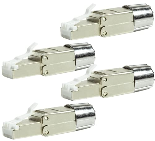 odedo 4x Netzwerkstecker RJ45 CAT 8, 7A, 7 werkzeuglos bis 40Gbit/s Crimpstecker für Patchkabel und Verlegekabel von odedo