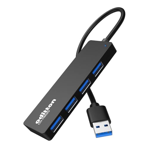 oditton USB 3.0 Hub, 4 Port USB 3.0 Ultra-Slim Adapter Hochgeschwindigkeits-Erweiterung Multi USB Extender, 4 in 1 USB Splitter für PC Laptop, Desktop, MAC, MacBook, Notebook, PS4, Xbox von oditton
