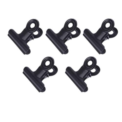 5PCS Buchstaben Clips Edelstahl Black Metallpapierpapier Bindemittel Clips von ohodhmnu