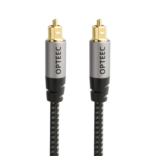 opteec® Optisches Audiokabel Toslink – Home Cinema, Soundbar, TV, Samsung, BOSE, LG, Sony, Sony, PS4, Xbox – geflochtenes Nylon, verstärkt – vergoldeter Stecker – 10 Jahre Garantie (3 m) von opteec