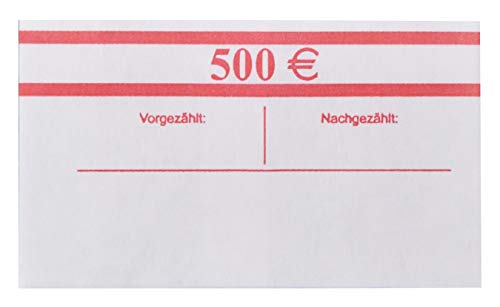 EURO Banderolen 10 EUR Rot 50x 10€ (10-50 - 100 Stück) Geldscheinbanderole für je 50 Banknoten Geldbündel (10) von orgaexpert