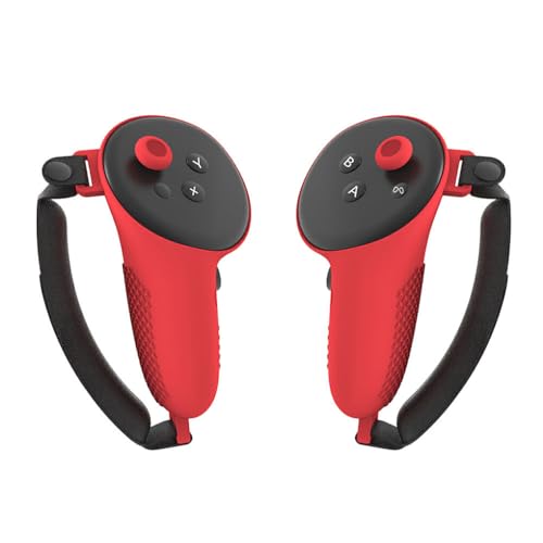 osiuujkw 2X VR Touch Controller Silikonhülle Vollständiger Schutz für Meta Quest 3 Controller Silikagel Premium rutschfest, Rot von osiuujkw