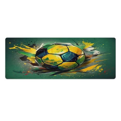 Art Football GamingMauspad großes Mauspad große Schreibtischunterlage personalisiertes Design erweiterte Schreibtischunterlage für Gaming Büro Zuhause 30 x 80 cm von ouynngjing