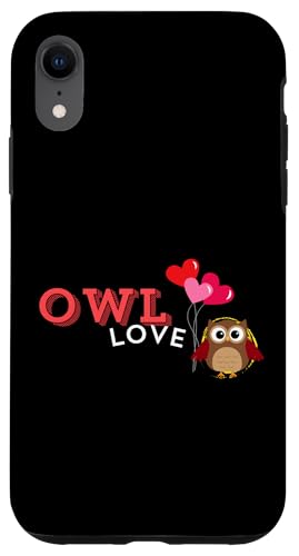 Hülle für iPhone XR Eule mit Herzen von owl bird animal pet night moon nature feather fly