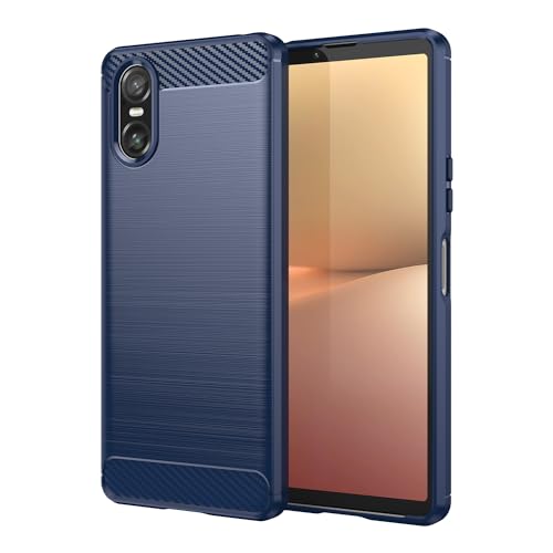 owlhold Hülle für Sony Xperia 10 VI Karbonfaser Design Handyhülle Dünne Weiche TPU Silikon Material Schutzhülle stoßfeste Case Kratzfeste Cover für Sony Xperia 10 VI Blau von owlhold