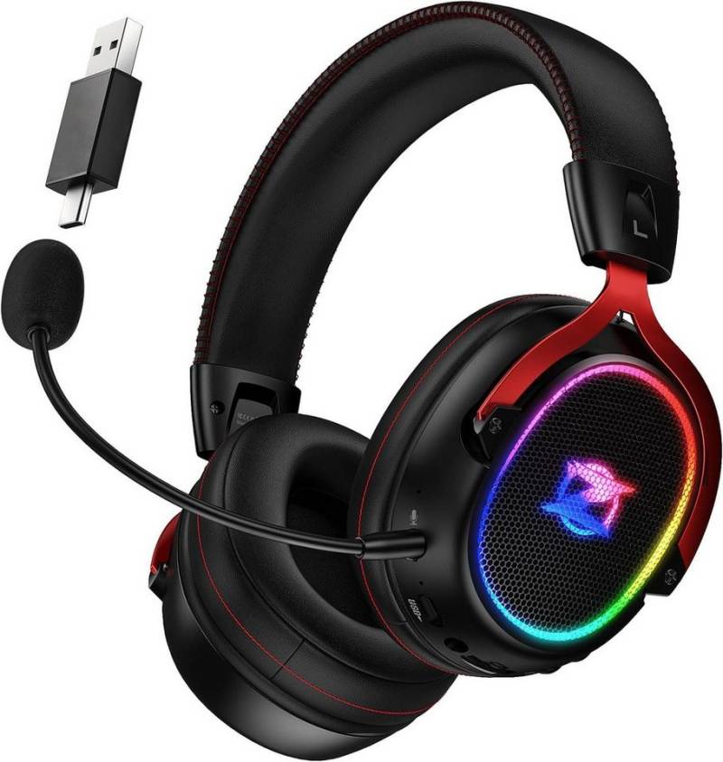 ozeino YY-OW310-DE Wireless 2.4GHz Type-C & USB Gaming-Headset (Abnehmbares Mikrofon mit Geräuschunterdrückung., 5H Für PC/PS4/PS5 Headset Mit Mikrofon) von ozeino