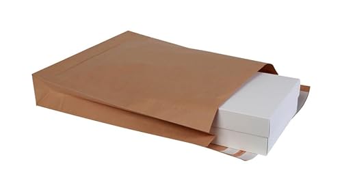 800x E-Commerce-Mailer Versandtüte Versandbeutel 450 x 570 mm A2 Selbstklebestreifen + Retourenstreifen 120g/qm Braun Faltentasche Versandtasche Umschlag von packster