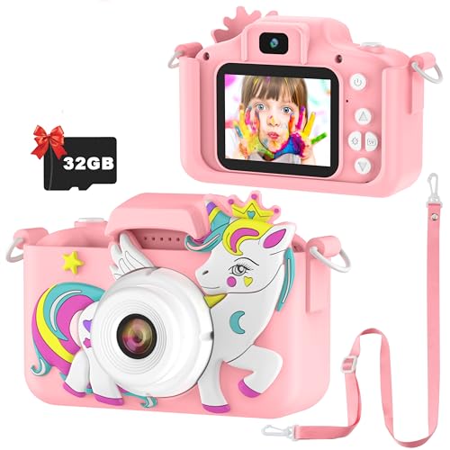 Kinderkamera, Pancellent Kinder Kamera 1080P 2,0-Zoll-Bildschirm Kamera Kinder mit 32GB-Karte Selfie Digitalkamera Kinder Fotoapparat Kinder für 3-12 Jahre Jungen und Mädchen Weihnachten Spielzeug von pancellent