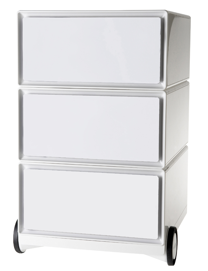 PAPERFLOW Rollcontainer , easyBox, , 3 Schübe, weiß / weiß von paperflow