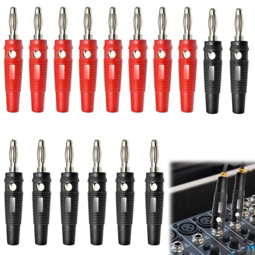 16 Stück Bananenstecker 4mm,Rot Bananenstecker 4mm,Bananenstecker 4mm Schraubbar,Bananenstecker 4mm Zum Löten,Bananenstecker Für Kabel Boxen Endstufen Av-Receiver HiFi Stereoanlagen von pcsfoe