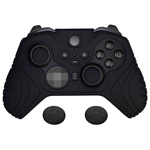 PlayVital Hülle für Xbox Elite Wireless Controller Series 2,Case Anti-Rutsche Schutzhülle ergonomische Hülle Cover & Thumbstick Kappen für Xbox Elite Series 2(Samurai Edition,Schwarz) von playvital