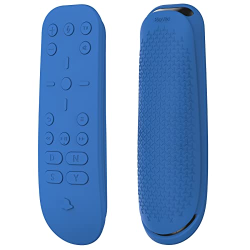 PlayVital Silikon Hülle für ps5 Media Remote Medienfernbedienung Cover Schutzhülle, Ergonomisches Design Ganzkörperschutzhülle für ps5 Fernbedienung-Blau von playvital