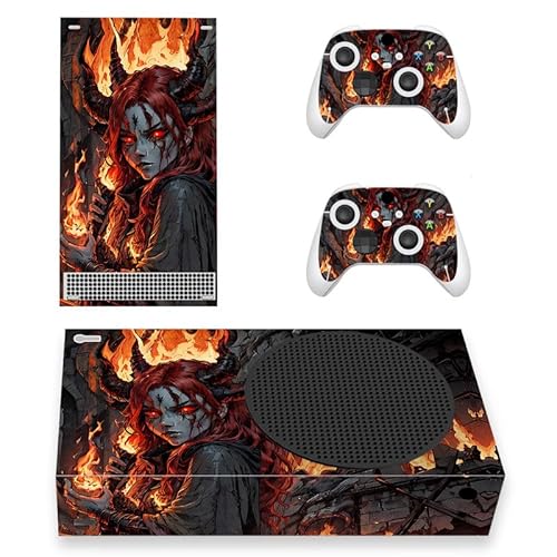 PlayVital Skin für Xbox Series S, Aufkleber Vinyl-Skins Schutzfolie Wrap Abziehbild Abdeckung Stickers Folie für Xbox Series S Konsole Controller-Flamme Gesandter von playvital