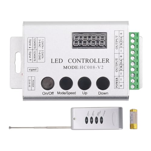 plplaaoo LED-Licht-Controller, LED-Streifen-Controller, LED-RGB-Controller, Spi-Signal-Lichtstreifen-Controller für 6803 1903 Ws2811 Ws2812b 5 V bis 24 V, LED-Controller für von plplaaoo