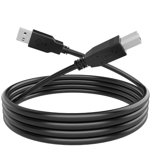 pluX 2 m USB-A auf B MIDI-Schnittstellenkabel, für MIDI-Tastaturen, Controller, USB-Audio-Schnittstellen, kompatibel mit Windows, MacOS, Linux von pluX