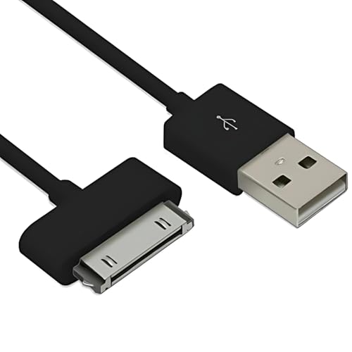 pluX USB-Lade- und Datenkabel für iPhone 4/4S, iPhone 3G/3GS, iPad 1/2/3, iPod, 30-poliges Kabel, Ladekabel, 2 m, Schwarz von pluX