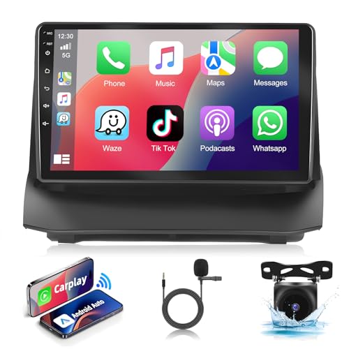 Podofo 4+64G Autoradio für Ford Fiesta 2009-2014 mit Wireless Carplay, Android 13 Auto Radio mit 9 Zoll Bildschirm, 8 Kerne CPU, Bluetooth, Android Auto, WLAN, GPS, RDS + Rückfahrkamera & Mikrofon von podofo