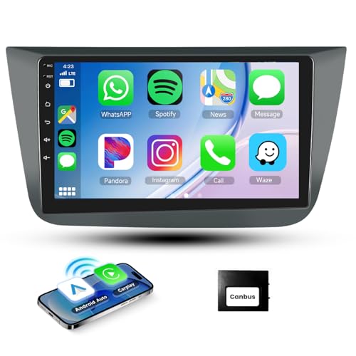 Podofo Android Carplay Autoradio für Seat Altea 2004-2015(Linkslenker), Android Auto HiFi GPS 9" Touchscreen WiFi Bluetooth Freisprecheinrichtung FM RDS Radio USB Auto Navi für Seat Altea von podofo