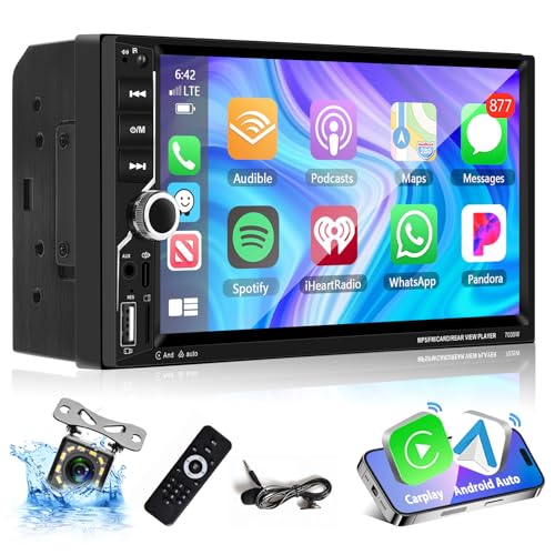 Podofo Carplay 2 Din Car Stereo, 7 Zoll HD Touchscreen Bluetooth Autoradio, MP5 Player Unterstützung Wireless Android Auto/Bluetooth 5.1/MirrorLink/FM/USB/AUX/Laden/Fernbedienung + Rückfahrkamera Podofo Carplay 2 Din Car Stereo, 7 Zoll HD Touchscreen Bluetooth Autoradio, MP5 Player Unterstützung Wireless Android Auto/Bluetooth 5.1/MirrorLink/FM/USB/AUX/Laden/Fernbedienung + Rückfahrkamera von podofo