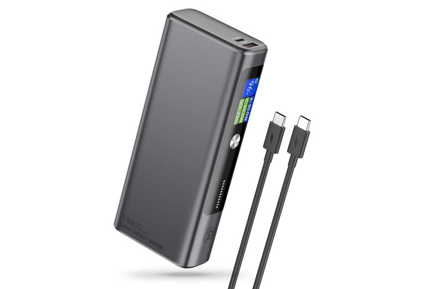 poweradd pro 130W 18400mAh USB C Externer Akku Tragbares Powerbank 18400 mAh (1 St), mit Digitalem Display Schnellladung von poweradd pro