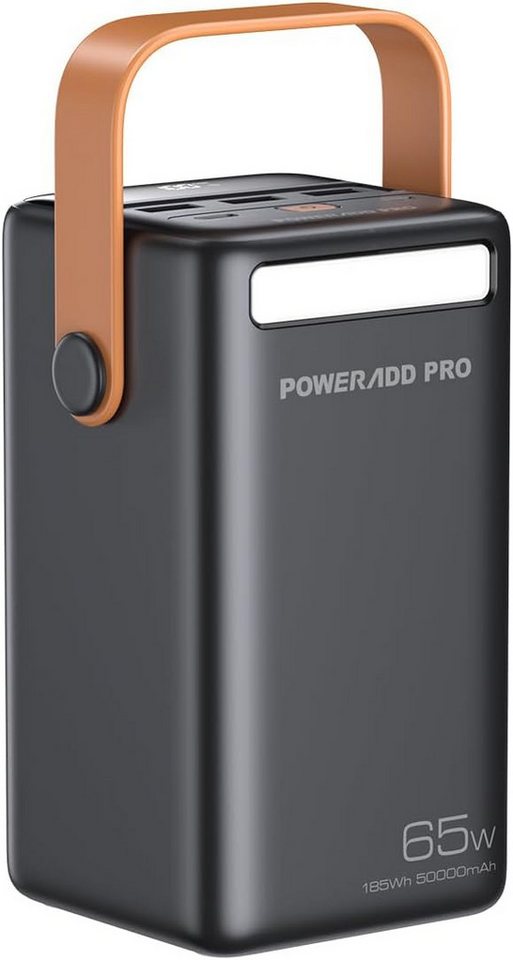 poweradd pro Powerbank 65W 50000mAh USB C Externer Akku Tragbare Powerstation Powerbank mit LED Display 50000 mAh, für Laptop MacBook Tablet Handy Samsung für Reise, Camping, Outdoor von poweradd pro