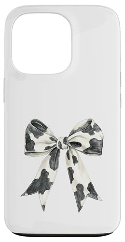 Ästhetische Schleife mit Kuhdruck || Kuhdruck schwarz-weißes Design Hülle für iPhone 13 Pro von pretty Cow Print cute ribbons and cow theme