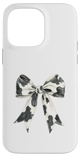 Ästhetische Schleife mit Kuhdruck || Kuhdruck schwarz-weißes Design Hülle für iPhone 14 Pro Max von pretty Cow Print cute ribbons and cow theme