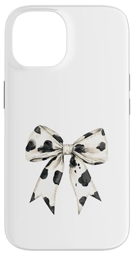 Ästhetische Schleife mit Kuhdruck || Kuhdruck schwarz-weißes Design Hülle für iPhone 14 von pretty Cow Print cute ribbons and cow theme