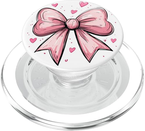 Ästhetische rosa Schleife || Herz Liebe romantisches Herz || mädchenhaft PopSockets PopGrip für MagSafe von pretty pink cute ribbons and heart theme