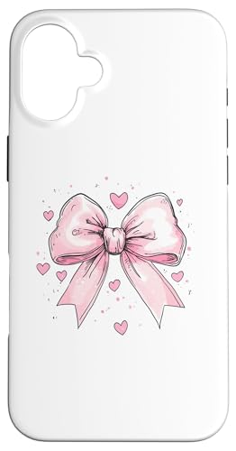 Girly || Ästhetische rosa Schleife || Herz Liebe romantisches Herz Hülle für iPhone 16 Plus von pretty pink cute ribbons and heart theme