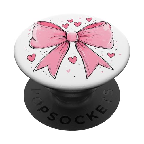 Girly || Ästhetische rosa Schleife || Herz Liebe romantisches Herz PopSockets Klebender PopGrip von pretty pink cute ribbons and heart theme