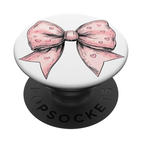 Girly || Ästhetische rosa Schleife || Herz Liebe romantisches Herz PopSockets Klebender PopGrip von pretty pink cute ribbons and heart theme