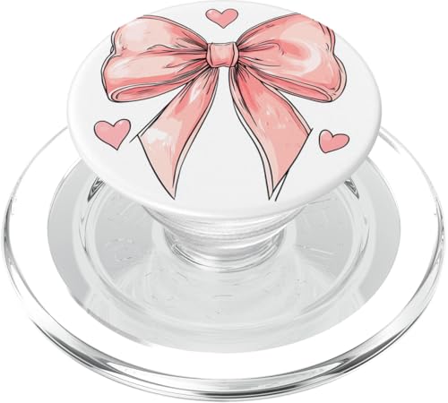 Girly || Ästhetische rosa Schleife || Herz Liebe romantisches Herz PopSockets PopGrip für MagSafe von pretty pink cute ribbons and heart theme