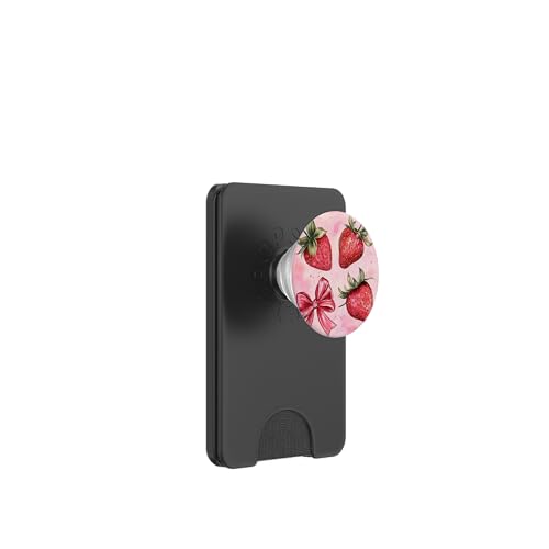 Girly || Ästhetische rosa Schleife || Süßes Erdbeerschleifenmuster PopSockets PopWallet für MagSafe von pretty pink cute ribbons and strawberry theme