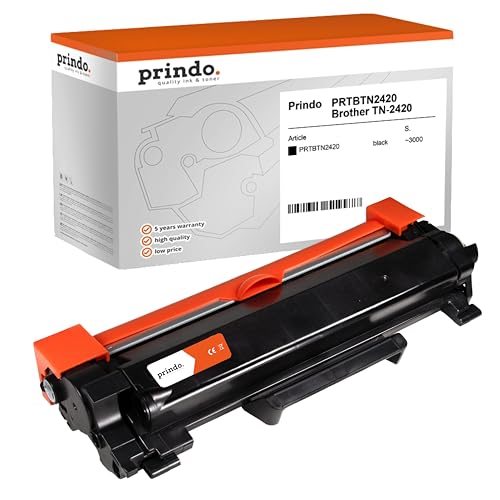 prindo TN2420 Classic Druckerpatrone – Hochleistung Toner für DCP, HL & MFC Drucker – Schwarze Tonerpatrone – Brother TN-2420 Toner schwarz – Gestochen scharfe Ausdrucke von prindo