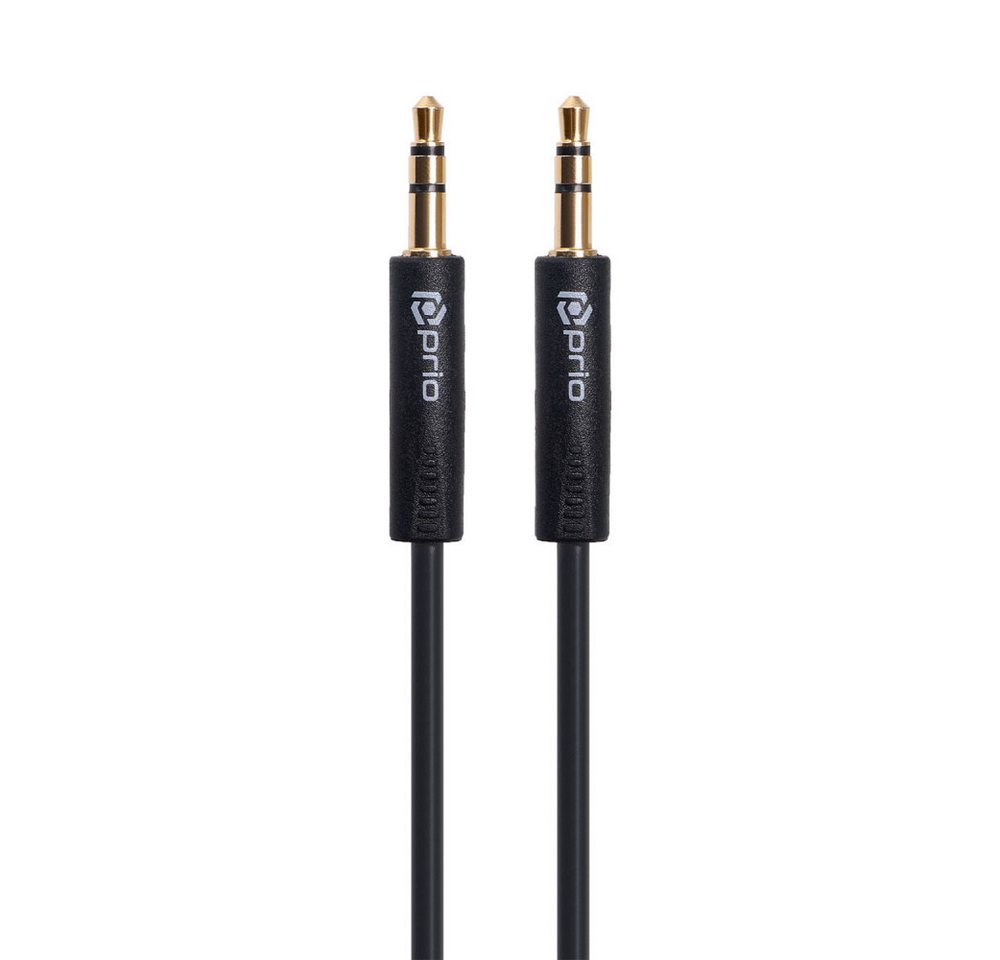 prio prio High-End 3.5mm zu 3.5mm Audiokabel 1.2 m schwarz Smartphone-Ladegerät (Audio Kabel, 1-tlg) von prio