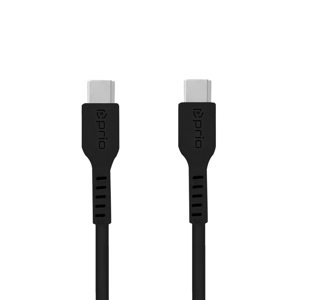 prio prio High-Speed Charge & Sync USB C zu USB C Kabel 5A 1,2 m schwarz Smartphone-Ladegerät (USB-Kabel, 1-tlg) von prio