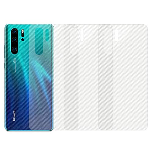 qichenlu [Carbon Muster] 4 Stück Rückseite Folie für P30 Pro, Folie Hinten für P30 Pro,Klar Matt Klebefolie Kratzfest Hinten Schutz von qichenlu