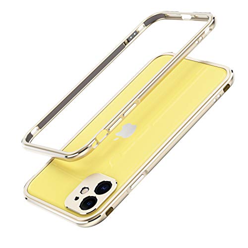 qichenlu Ultraslim Gaming Case Gold Aluminium Rahmen kompatibel mit iPhone 11 Pro Max,Leicht Luftfahrt Alulegierung Metall Bumper Innen Schwamm,mit Kamera Schutz Abdeckung Rückseite Folie von qichenlu