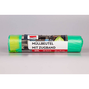 quickpack Müllbeutel 60,0 l grün, 20 St. von quickpack