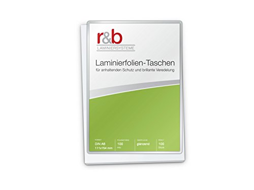 Laminierfolien A6 (111 x 154 mm), 2 x 100 mic, glänzend, 100 Stück von Diverse